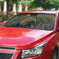 New Zealand Kiwi Bird Auto Sun Shade Silver Fern Mix Maori Pattern LT05 - Polynesian Pride