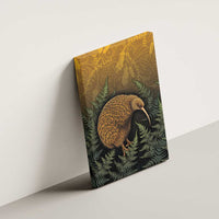 New Zealand Kiwi Bird Canvas Wall Art Silver Fern Mix Maori Pattern