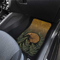 New Zealand Kiwi Bird Car Mats Silver Fern Mix Maori Pattern