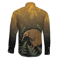 New Zealand Kiwi Bird Family Matching Puletasi and Hawaiian Shirt Silver Fern Mix Maori Pattern