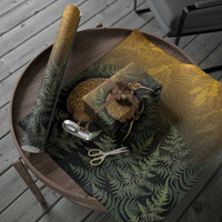 New Zealand Kiwi Bird Wrapping Paper Silver Fern Mix Maori Pattern