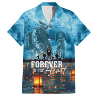 Hawaii Memorial Day Lantern Floating Family Matching Tank Maxi Dress and Hawaiian Shirt Always In Our Hearts LT05 Dad's Shirt - Short Sleeve Blue - Polynesian Pride