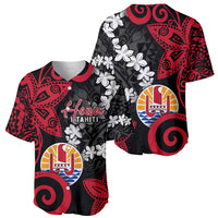 Tahiti Heiva Festival Baseball Jersey Floral Pattern With Coat Of Arms