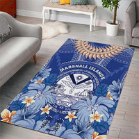 Marshall Islands Jemenei Day Area Rug Polynesian Tribal Tattoo Seashell Necklace