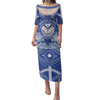 Marshall Islands Jemenei Day Family Matching Puletasi and Hawaiian Shirt Polynesian Tribal Tattoo Seashell Necklace