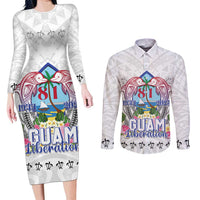 Guam Chamorro Liberation Day Couples Matching Long Sleeve Bodycon Dress and Long Sleeve Button Shirt 81st Anniversary LT05