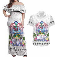 Guam Chamorro Liberation Day Couples Matching Off Shoulder Maxi Dress and Hawaiian Shirt 81st Anniversary LT05