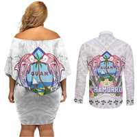 Guam Chamorro Liberation Day Couples Matching Off Shoulder Short Dress and Long Sleeve Button Shirt 82nd Anniversary LT05 - Polynesian Pride