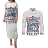 Guam Chamorro Liberation Day Couples Matching Puletasi and Long Sleeve Button Shirt 81st Anniversary LT05