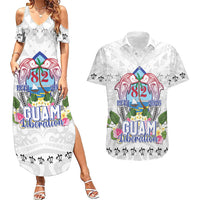 Guam Chamorro Liberation Day Couples Matching Summer Maxi Dress and Hawaiian Shirt 82nd Anniversary LT05 White - Polynesian Pride