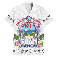 Guam Chamorro Liberation Day Family Matching Puletasi and Hawaiian Shirt 82nd Anniversary LT05 Dad's Shirt - Short Sleeve White - Polynesian Pride