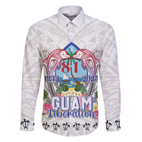 Guam Chamorro Liberation Day Family Matching Puletasi and Hawaiian Shirt 82nd Anniversary LT05 Dad's Shirt - Long Sleeve White - Polynesian Pride
