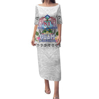 Guam Chamorro Liberation Day Family Matching Puletasi and Hawaiian Shirt 82nd Anniversary LT05 Mom's Dress White - Polynesian Pride