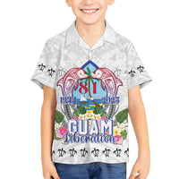 Guam Chamorro Liberation Day Family Matching Puletasi and Hawaiian Shirt 82nd Anniversary LT05 Son's Shirt White - Polynesian Pride
