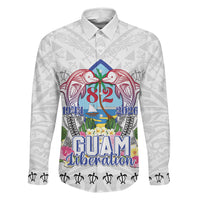Guam Chamorro Liberation Day Family Matching Summer Maxi Dress and Hawaiian Shirt 82nd Anniversary LT05 Dad's Shirt - Long Sleeve White - Polynesian Pride
