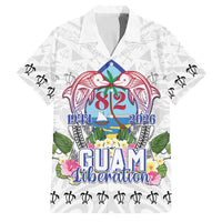 Guam Chamorro Liberation Day Family Matching Tank Maxi Dress and Hawaiian Shirt 82nd Anniversary LT05 Dad's Shirt - Short Sleeve White - Polynesian Pride