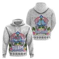 Guam Chamorro Liberation Day Hoodie 82nd Anniversary LT05 Zip Hoodie White - Polynesian Pride