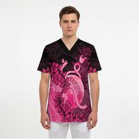 Personalised Cancer Fighter Scrub Top I Beat Cancer - Polynesian Pride