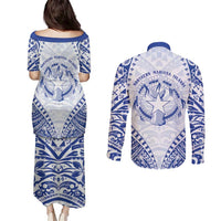 Northern Mariana Islands Liberation Day Couples Matching Puletasi and Long Sleeve Button Shirt 79th Anniversary LT05 - Polynesian Pride