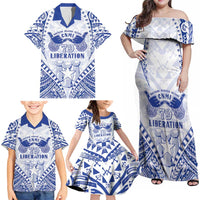 Northern Mariana Islands Liberation Day Family Matching Off Shoulder Maxi Dress and Hawaiian Shirt 79th Anniversary