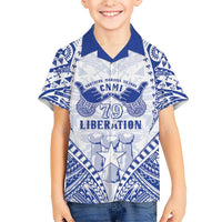 Northern Mariana Islands Liberation Day Kid Hawaiian Shirt 79th Anniversary LT05 Kid Blue - Polynesian Pride