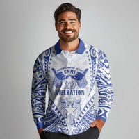 Northern Mariana Islands Liberation Day Long Sleeve Polo Shirt 79th Anniversary LT05 - Polynesian Pride