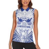 Northern Mariana Islands Liberation Day Women Sleeveless Polo Shirt 79th Anniversary LT05 - Polynesian Pride