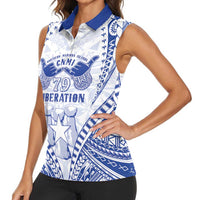 Northern Mariana Islands Liberation Day Women Sleeveless Polo Shirt 79th Anniversary LT05 - Polynesian Pride