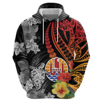 French Polynesia Bastille Day Hoodie Tropical Turtle Hibiscus Polynesian Pattern LT05 - Polynesian Pride