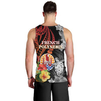 French Polynesia Bastille Day Men Tank Top Tropical Turtle Hibiscus Polynesian Pattern