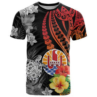 French Polynesia Bastille Day T Shirt Tropical Turtle Hibiscus Polynesian Pattern LT05 Black - Polynesian Pride