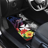 Wallis and Futuna Bastille Day Car Mats Tropical Turtle Hibiscus Polynesian Pattern
