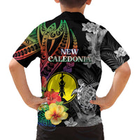 New Caledonia Bastille Day Family Matching Off Shoulder Short Dress and Hawaiian Shirt Tropical Turtle Hibiscus Polynesian Pattern LT05 - Polynesian Pride