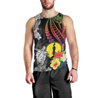 New Caledonia Bastille Day Men Tank Top Tropical Turtle Hibiscus Polynesian Pattern LT05 - Polynesian Pride