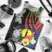 New Caledonia Bastille Day Men Tank Top Tropical Turtle Hibiscus Polynesian Pattern LT05 - Polynesian Pride