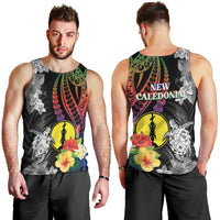 New Caledonia Bastille Day Men Tank Top Tropical Turtle Hibiscus Polynesian Pattern LT05 - Polynesian Pride