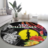 New Caledonia Bastille Day Round Carpet Tropical Turtle Hibiscus Polynesian Pattern LT05 - Polynesian Pride