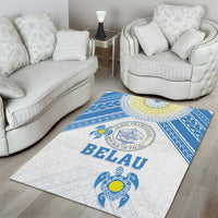 Palau Constitution Day Area Rug Polynesian Turtle