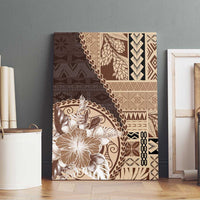 Samoa Siapo Elegant Canvas Wall Art Hibiscus Chocolate Brown Motifs - Polynesian Pride