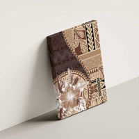 Samoa Siapo Elegant Canvas Wall Art Hibiscus Chocolate Brown Motifs - Polynesian Pride