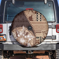 Samoa Siapo Elegant Spare Tire Cover Hibiscus Chocolate Brown Motifs LT05 Brown - Polynesian Pride