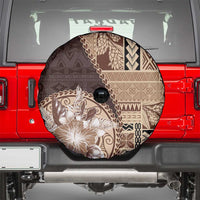 Samoa Siapo Elegant Spare Tire Cover Hibiscus Chocolate Brown Motifs LT05 - Polynesian Pride