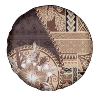 Samoa Siapo Elegant Spare Tire Cover Hibiscus Chocolate Brown Motifs LT05 - Polynesian Pride