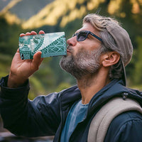 Samoa Siapo Elegant 4 in 1 Can Cooler Tumbler Hibiscus Teal Motifs - Polynesian Pride