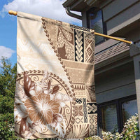 Samoa Siapo Elegant Garden Flag Hibiscus Beige Motifs - Polynesian Pride