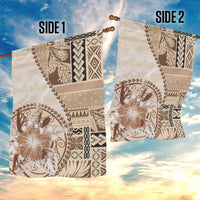 Samoa Siapo Elegant Garden Flag Hibiscus Beige Motifs - Polynesian Pride