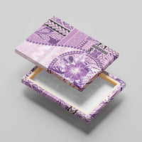 Samoa Siapo Elegant Canvas Wall Art Hibiscus Violet Motifs - Polynesian Pride