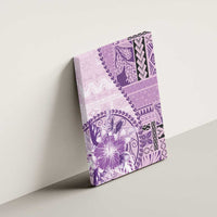Samoa Siapo Elegant Canvas Wall Art Hibiscus Violet Motifs - Polynesian Pride