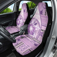 Samoa Siapo Elegant Car Seat Cover Hibiscus Violet Motifs - Polynesian Pride