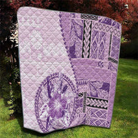 Samoa Siapo Elegant Quilt Hibiscus Violet Motifs - Polynesian Pride